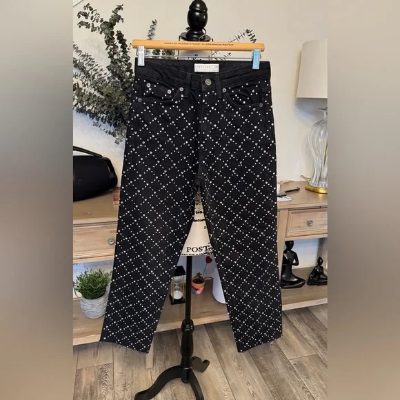 Topshop Black Studded Women's Jeans - Picture 1 of 16